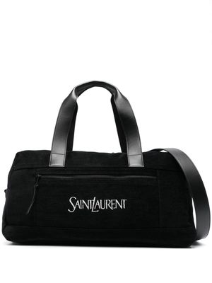 Saint Laurent logo-jacquard zipped duffle bag - Black
