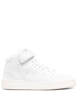 Saint Laurent logo-lettering leather sneakers - White