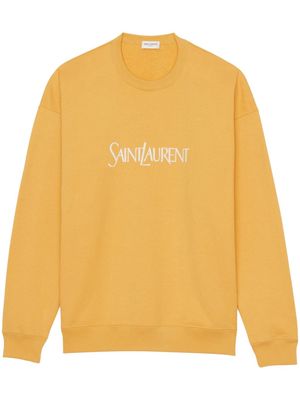 Saint Laurent logo-print cotton sweatshirt - Yellow