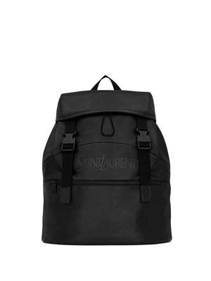 Saint Laurent logo-print leather backpack - Black