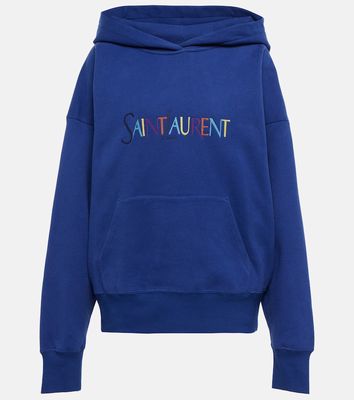 Saint Laurent Logo-printed cotton jersey hoodie