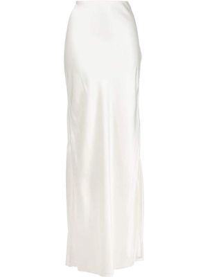 Saint Laurent long silk skirt - White