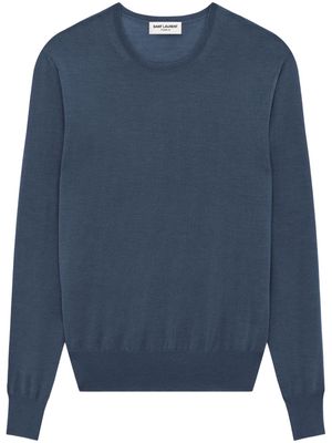 Saint Laurent long-sleeve fine-knit jumper - Blue