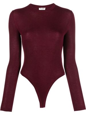 Saint Laurent long-sleeve knitted bodysuit - Red