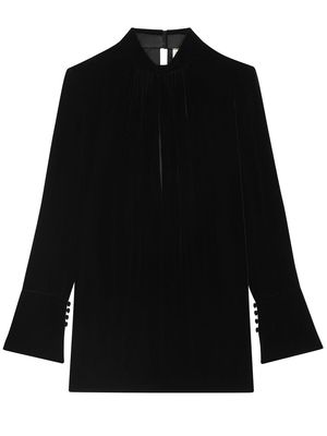 Saint Laurent long-sleeve silk dress - Black