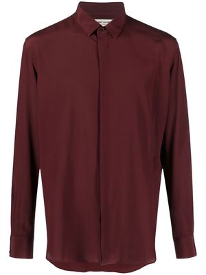 Saint Laurent long-sleeve silk shirt - Red