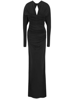 Saint Laurent long-sleeve wrapped gown - Black