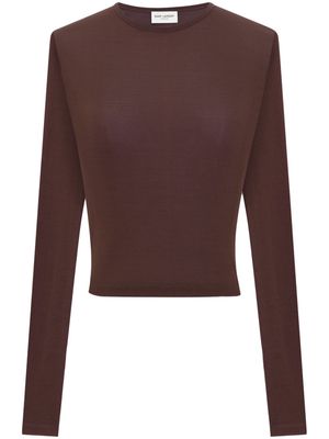 Saint Laurent long-sleeved cropped top - Red
