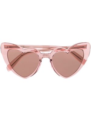 Saint Laurent Loulou heart-frame sunglasses - Pink