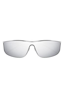 Saint Laurent Luna 99mm Shield Sunglasses in Silver