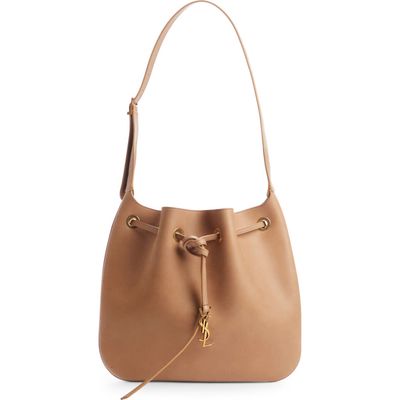 Saint Laurent Medium Paris VII Leather Hobo Bag in Biscuit Beige at Nordstrom