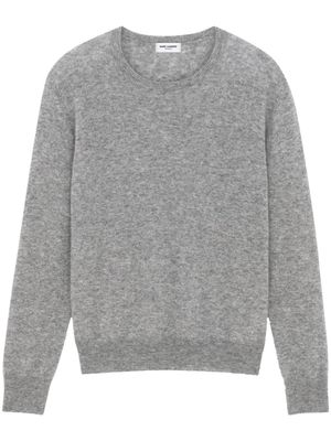 Saint Laurent mélange-effect cashmere-silk jumper - Grey