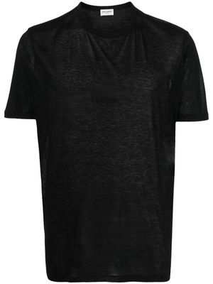 Saint Laurent mélange-effect short-sleeves T-shirt - Black