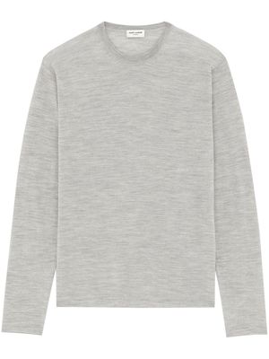 Saint Laurent mélange fine-knit jumper - Grey