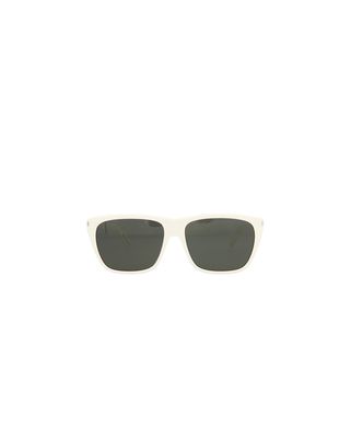 Saint Laurent Men's Square Frame Sunglasses in Ivory Ivory Grey