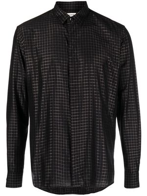 Saint Laurent metallic grid shirt - Black