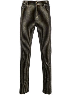 Saint Laurent metallic striped jeans - Black