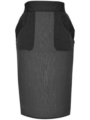 Saint Laurent moiré-effect silk pencil skirt - Black