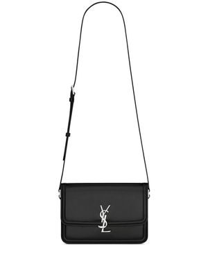 Saint Laurent monogram-logo leather messenger bag - Black