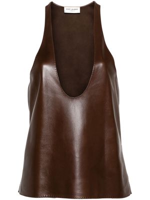 Saint Laurent nappa leather tank top - Brown