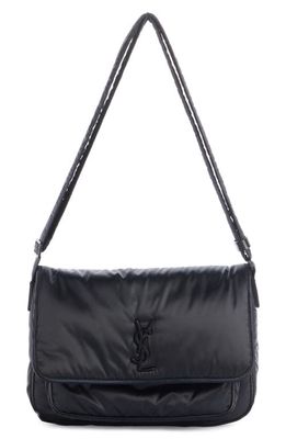 Saint Laurent Niki Nylon Camera Shoulder Bag in Dark Blueberry/Nero