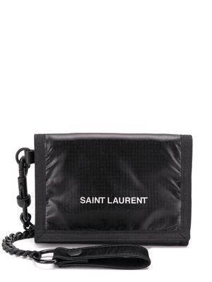 Saint Laurent Nuxx printed logo chain wallet - Black