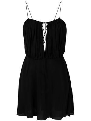 Saint Laurent open-back crepe minidress - Black