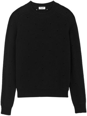Saint Laurent openwork wool jumper - Black