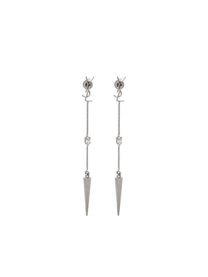 Saint Laurent Opyum YSL Rhinestone Spike earrings - Silver