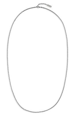 Saint Laurent Oval Link Long Chain Necklace in Argent Oxyde