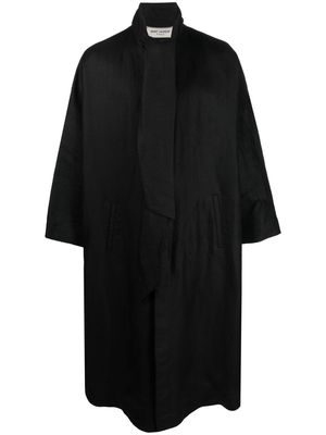 Saint Laurent oversize pussy-bow collar coat - Black