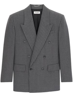 Saint Laurent oversized pinstripe double-breasted blazer - Grey