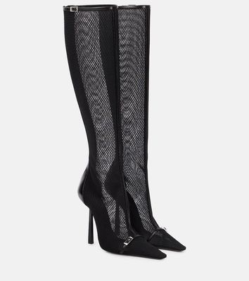 Saint Laurent Oxalis mesh knee-high boots