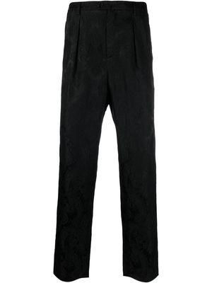 Saint Laurent paisley jacquard straight trousers - Black