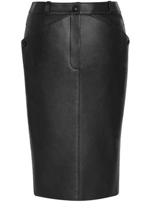 Saint Laurent panelled leather skirt - Black