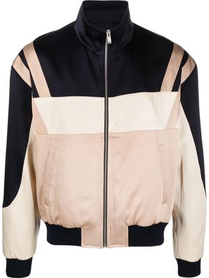 Saint Laurent panelled zip-up bomber jacket - Neutrals