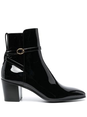 Saint Laurent patent 70mm ankle boots - Black