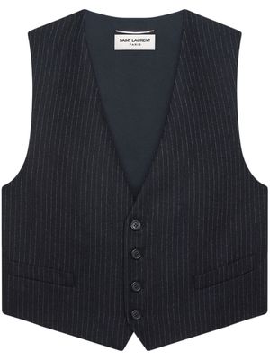 Saint Laurent pinstripe button-up waistcoat - Black