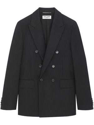 Saint Laurent pinstripe double-breasted blazer - Black