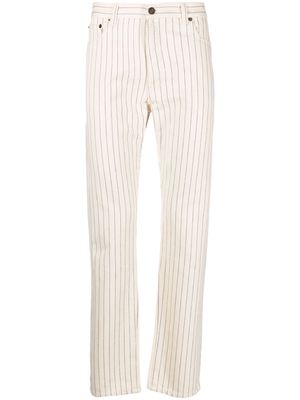 Saint Laurent pinstripe-pattern denim jeans - Neutrals