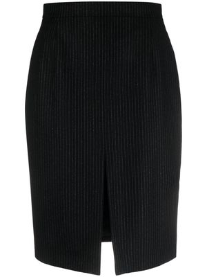 Saint Laurent pinstripe-pattern high-waisted pencil skirt - Black