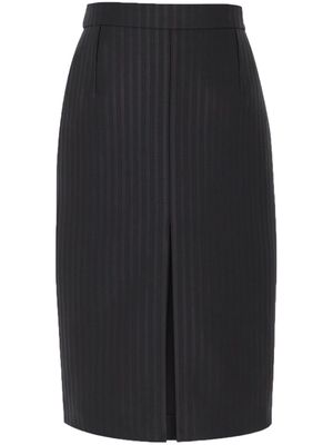 Saint Laurent pinstripe-pattern wool blend midi skirt - Black