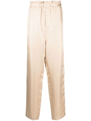 Saint Laurent pinstripe-print silk trousers - Neutrals