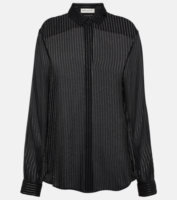Saint Laurent Pinstripe silk-blend shirt