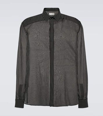 Saint Laurent Pinstripe silk georgette shirt