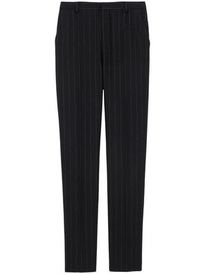 Saint Laurent pinstripe wool-felt trousers - Black