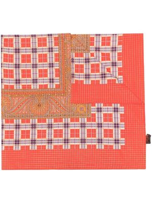 Saint Laurent Pre-Owned 1970s check paisley-print scarf - Orange