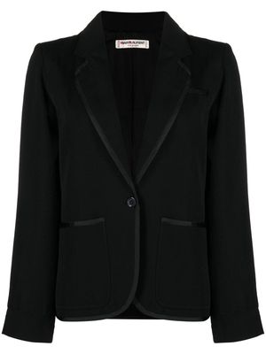 Saint Laurent Pre-Owned 1970s contrasting trim notched lapels blazer - Black