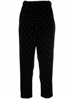 Saint Laurent Pre-Owned 1970s rhinestone-embellished crop trousers - Black