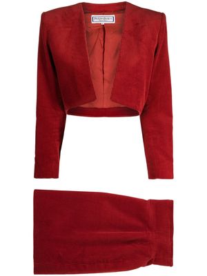Saint Laurent Pre-Owned corduroy skirt suit - Red